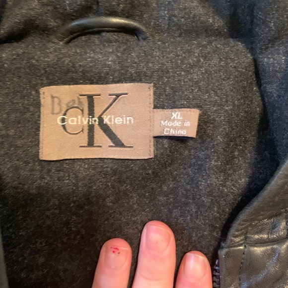 Calvin Klein hooded leather jacket men’s - Picture 2 of 3